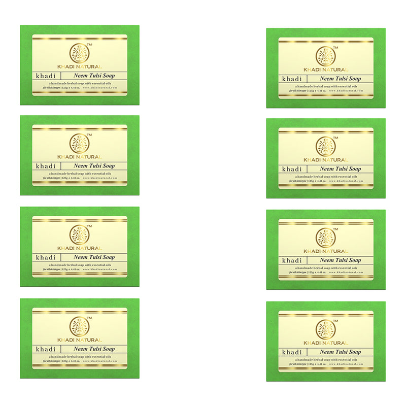 Khadi Natural Neem-Tulsi Soap Combo Pack Of 8 – 125gm Each - Buy from Indicrest