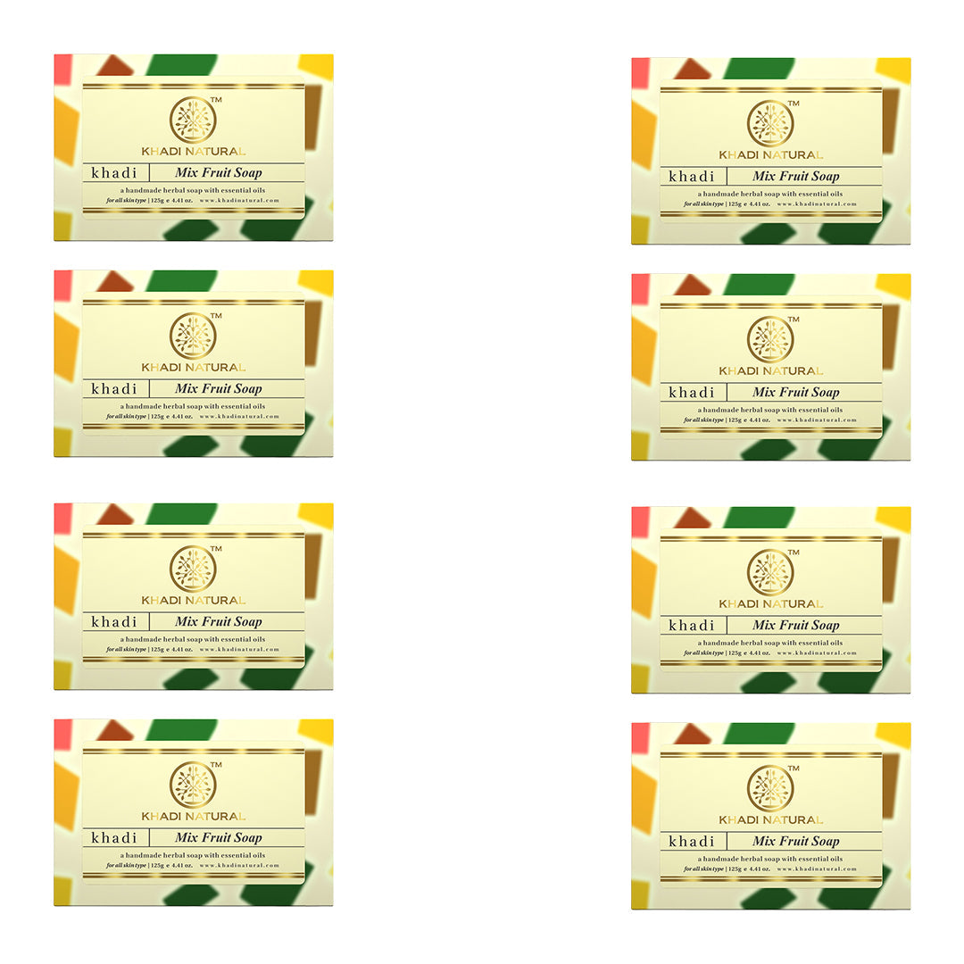 Khadi Natural Mix Fruit Soap Combo Pack Of 8 – 125gm Each - Buy from Indicrest