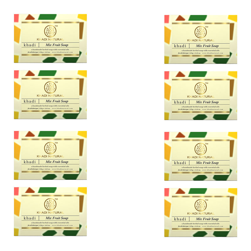 Khadi Natural Mix Fruit Soap Combo Pack Of 8 – 125gm Each - Buy from Indicrest