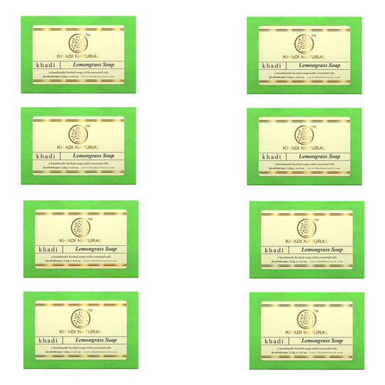 Khadi Natural Herbal Lemongrass Soap Combo Pack Of 8 – 125gm Each - Buy from Indicrest