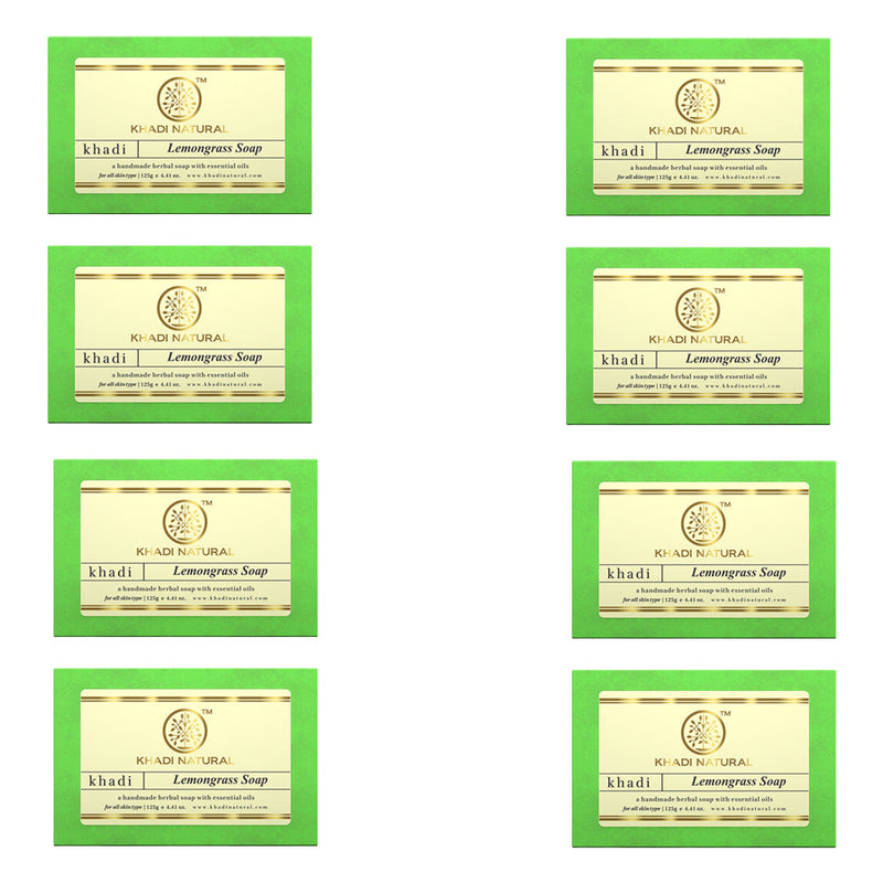 Khadi Natural Herbal Lemongrass Soap Combo Pack Of 8 – 125gm Each - Buy from Indicrest