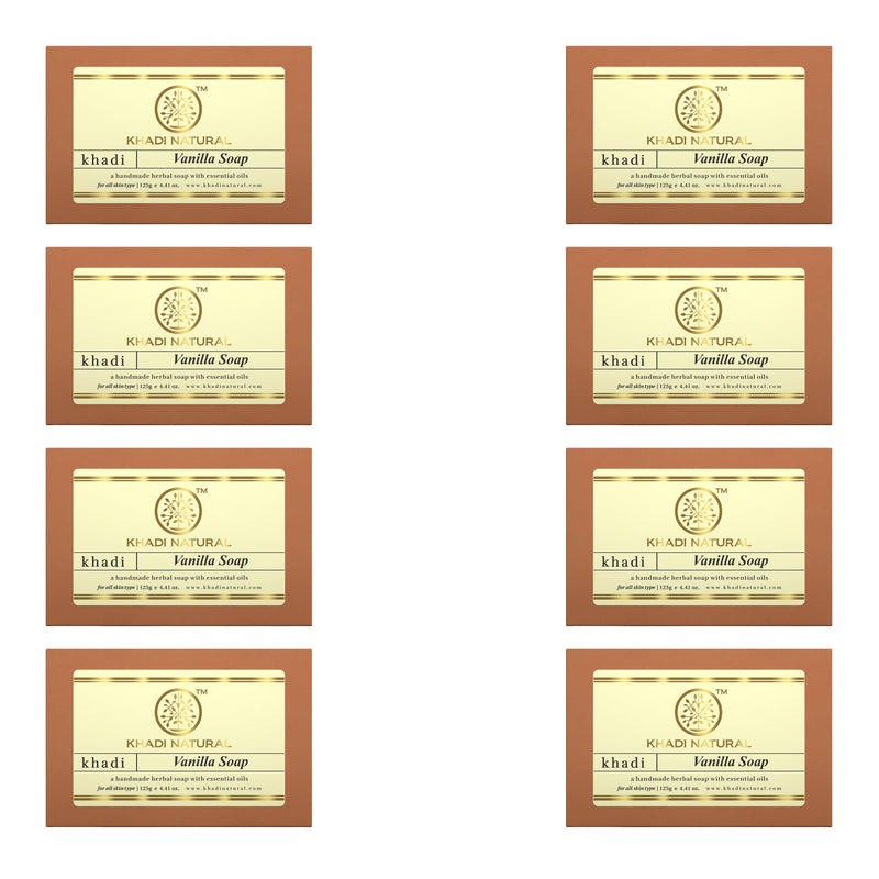 Khadi Natural Vanilla Soap Combo Pack Of 8 – 125gm Each - Buy from Indicrest