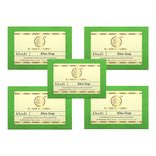 Khadi Natural Herbal Khus Soap Combo Pack Of 5 – 125gm Each - Buy from Indicrest