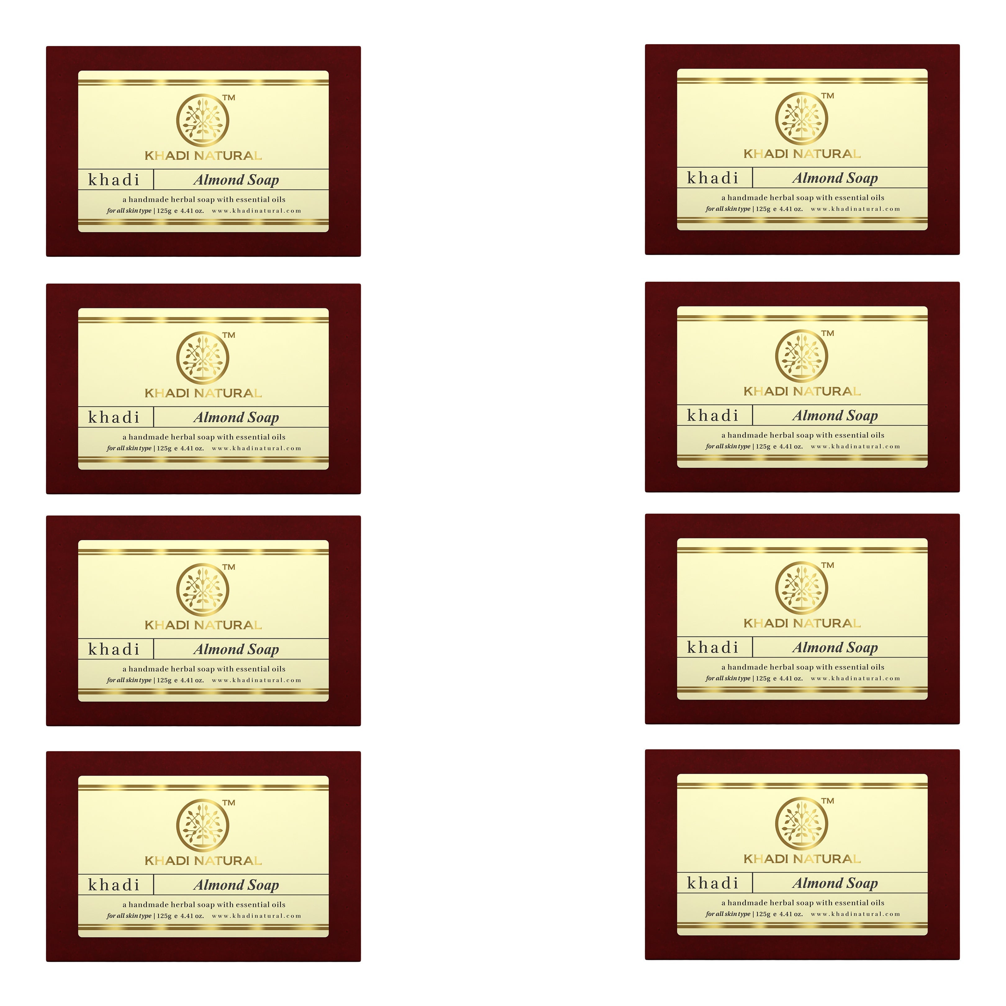 Khadi Natural Almond Soap Combo Pack Of 8 – 125gm Each - Buy from Indicrest