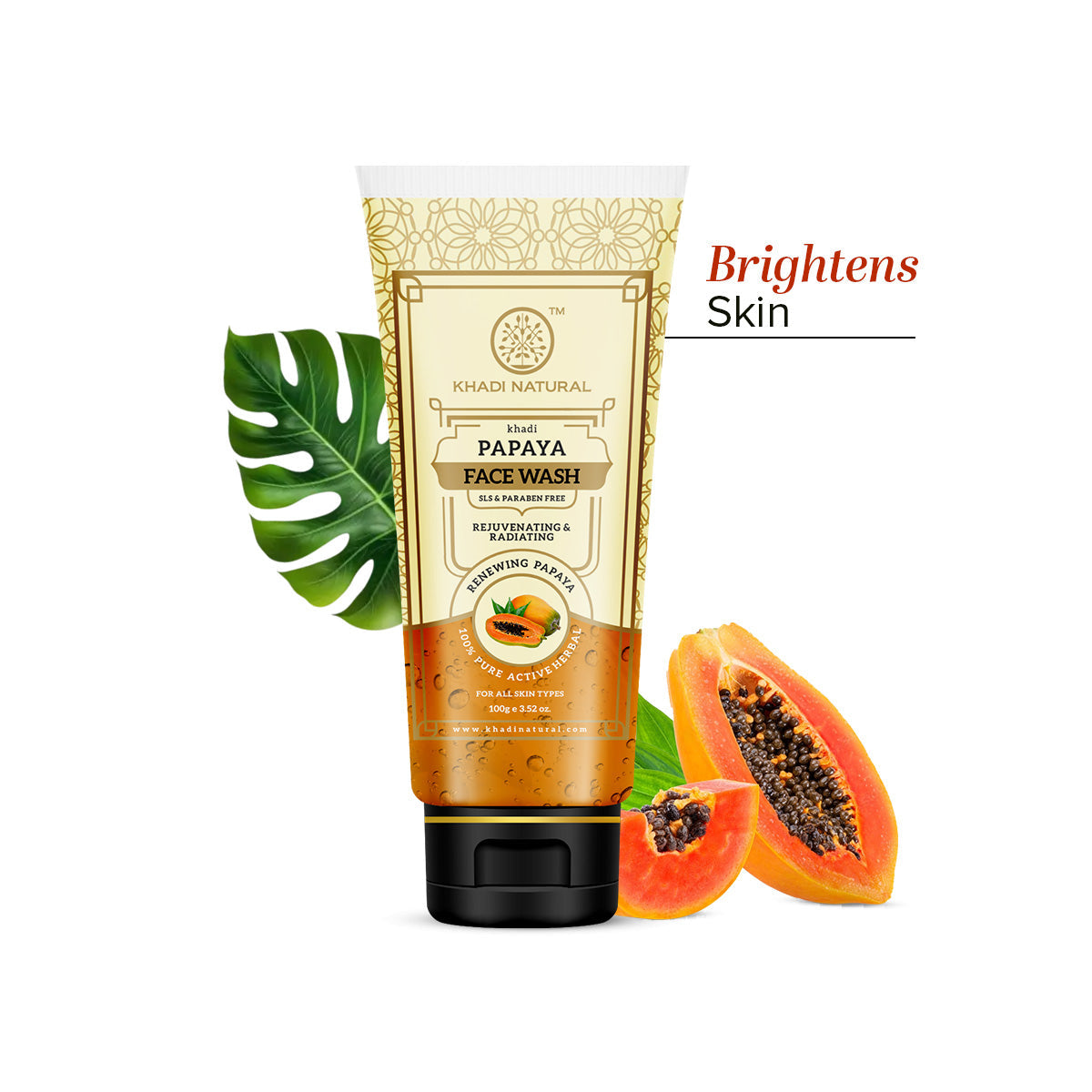 Khadi Natural Papaya Face Wash SLS & Paraben Free - 100gm - Image 8 - Buy from Indicrest