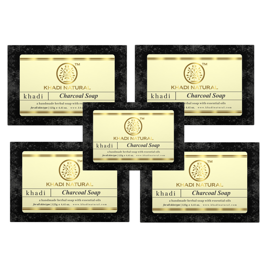 Khadi Natural Charcoal Soap Combo Pack Of 5 – 125gm Each - Buy from Indicrest