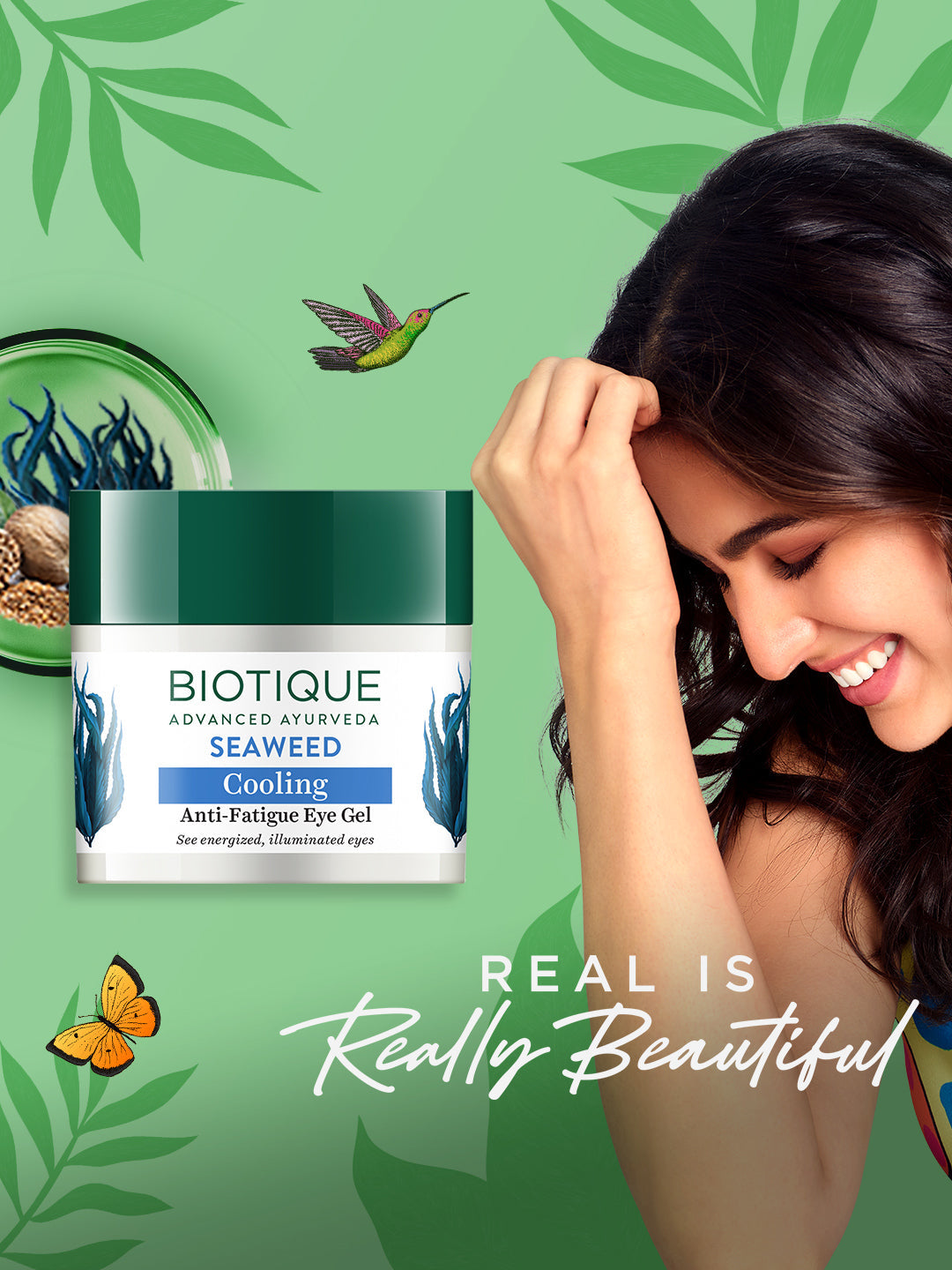 Biotique Seaweed Cooling Anti-Fatigue Eye Gel, 20g - Image 3 - Buy from Indicrest