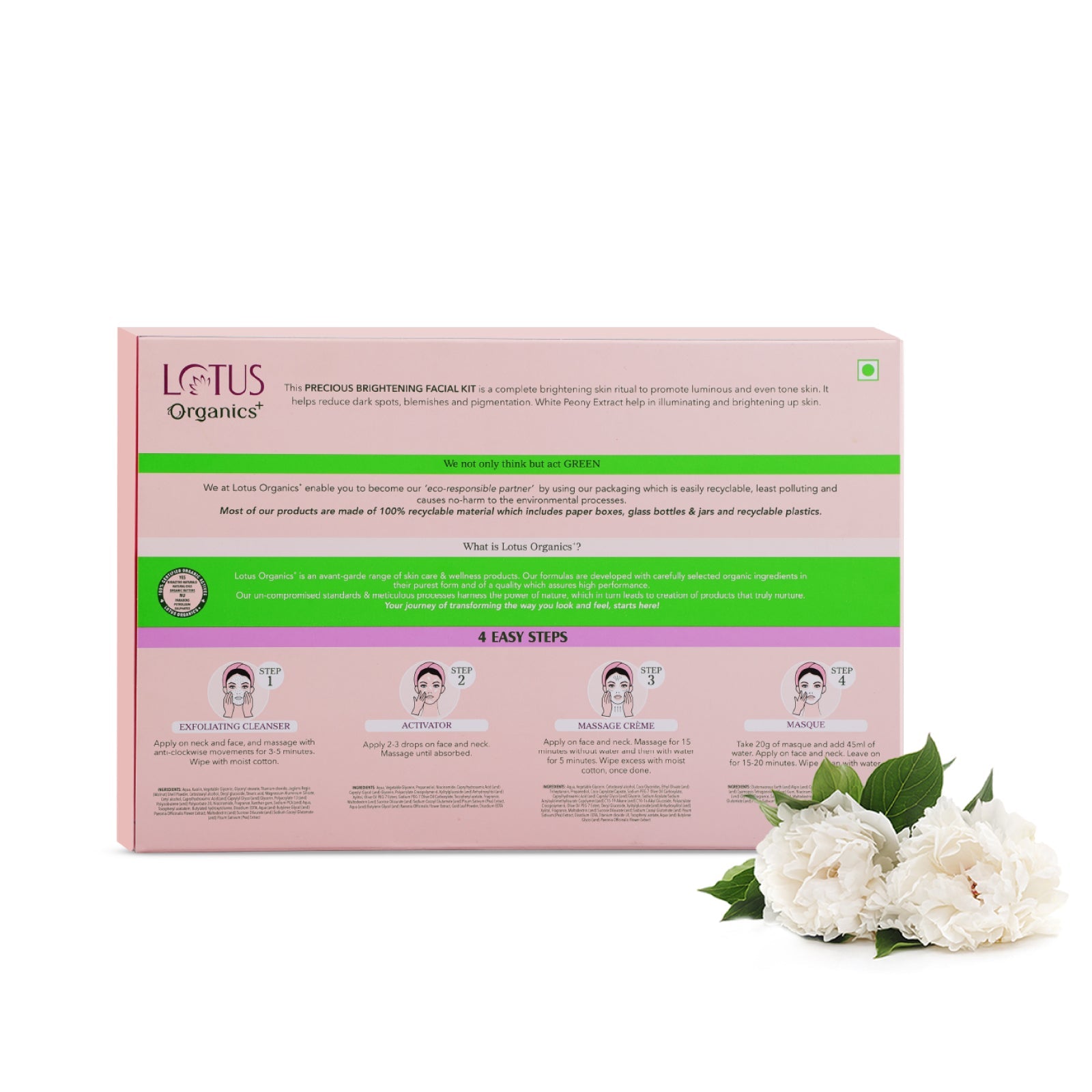 Lotus Herbals Precious Brightening Facial Kit, 4 X 47g