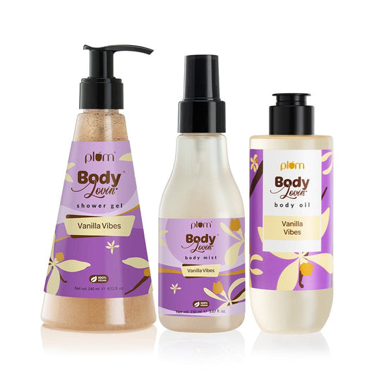 Plum Plum BodyLovin' Vanilla Vibes Shower-Moisturize-Mist Trio new Buy at Indicrest