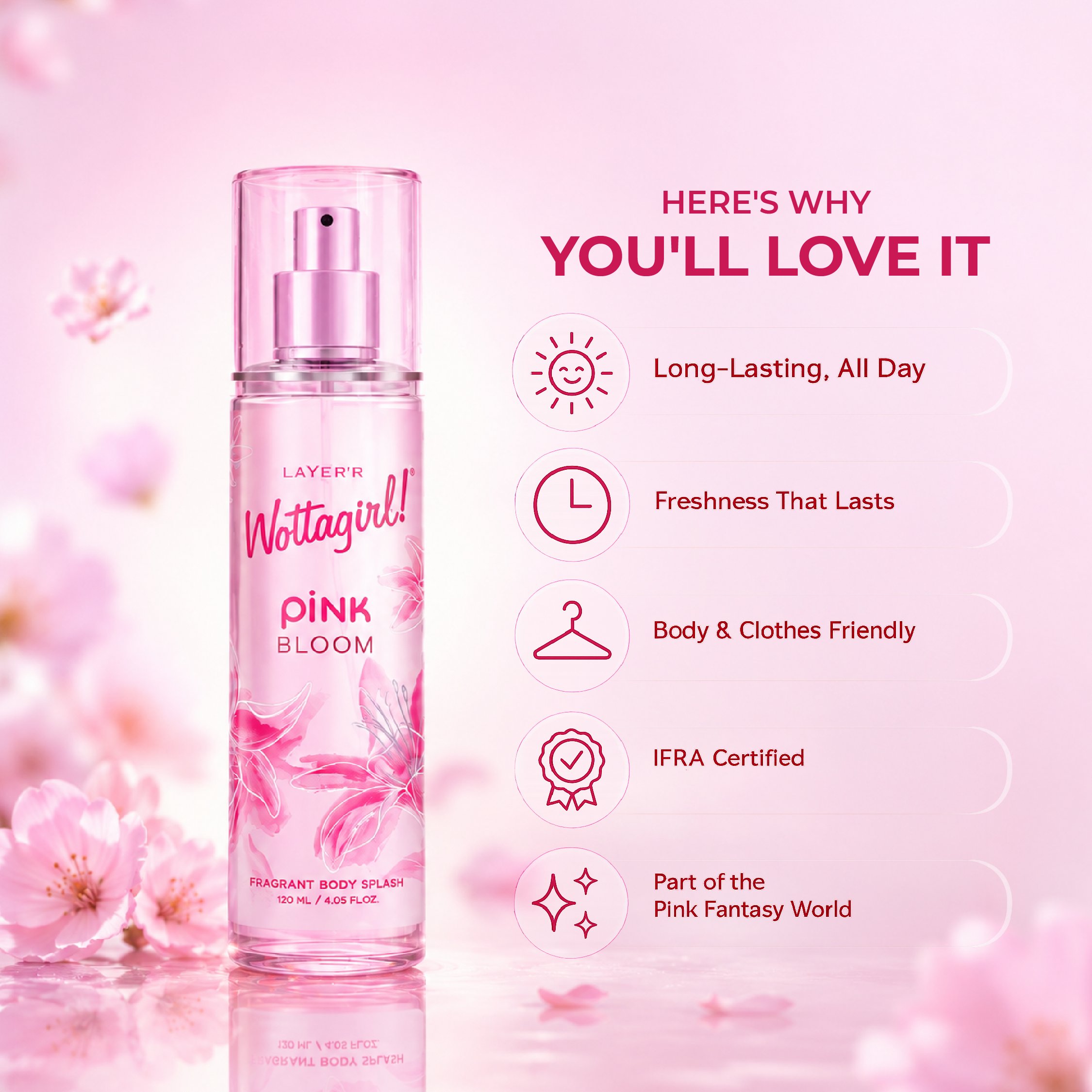 Wottagirl PINK BLOOM - 120ml - Image 2 - Buy from Indicrest