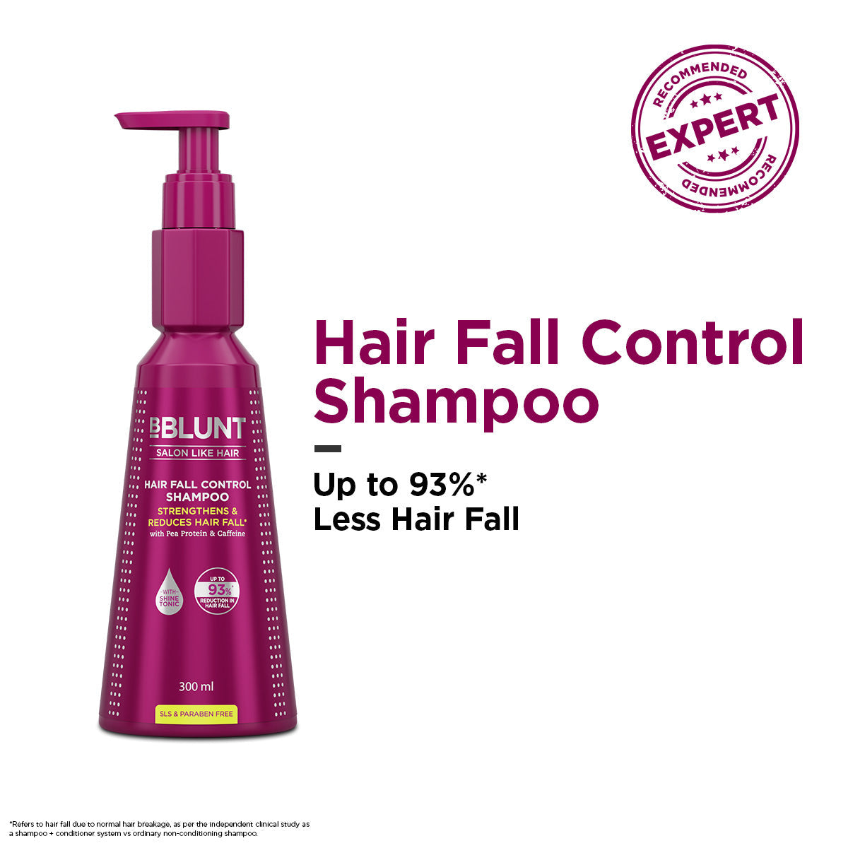 Bblunt Hair Fall Control Shampoo with Pea Protein & Caffeine for Stronger Hair, Pack of 3 X 300ml - Image 2 - Buy from Indicrest