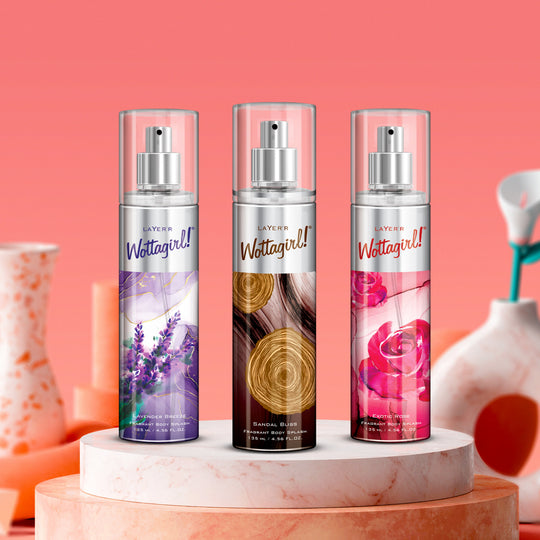 Wottagirl LAVENDER, ROSE & SANDAL (Pack of 3, 135ml EACH)  - Buy from Indicrest