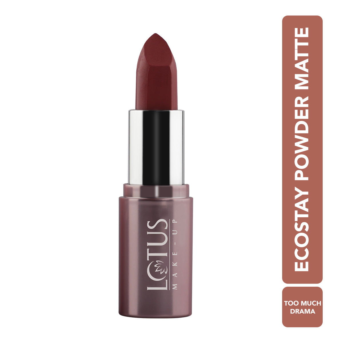 Lotus Herbals Ecostay Powder Matte Lipcolor, Too Much Drama, 4.2g