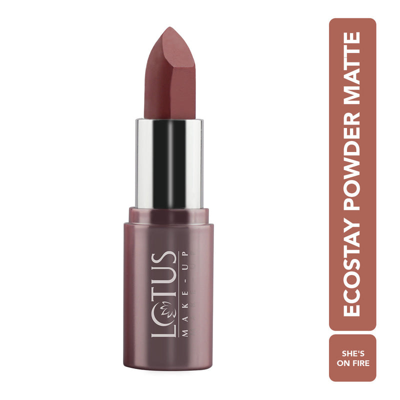 Lotus Herbals Ecostay Powder Matte Lipcolor, Shes On Fire, 4.2g
