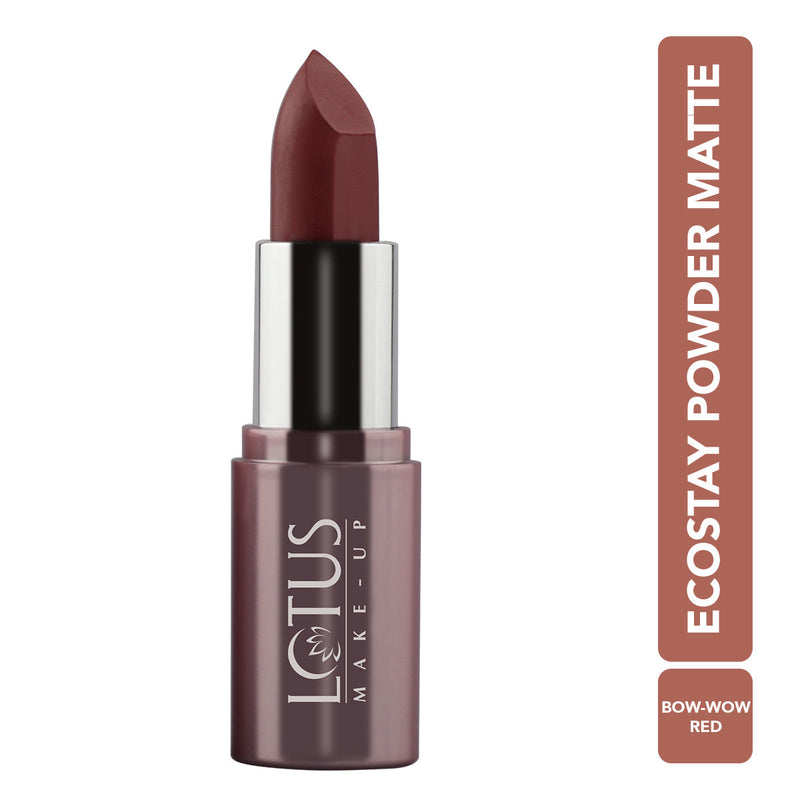 Lotus Herbals Ecostay Powder Matte Lipcolor, Bow Wow Red, 4.2g