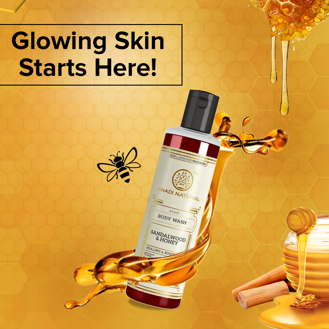 Khadi Natural Sandalwood & Honey Body Wash - 210ml - Image 7 - Buy from Indicrest