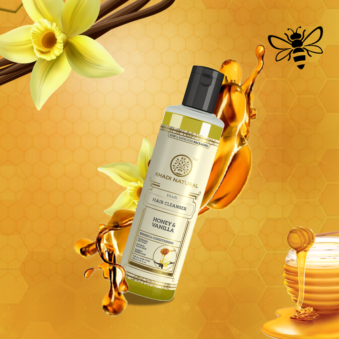 Khadi Natural Honey & Vanilla Hair Cleanser - 210ml - Image 8 - Buy from Indicrest
