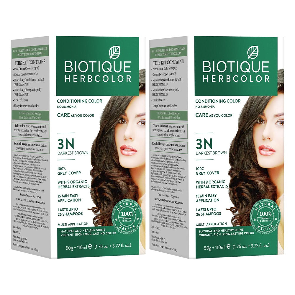 Biotique Herbcolor 4N Brown, 50g +110ml (Pack of 2) - Image 6 - Buy from Indicrest