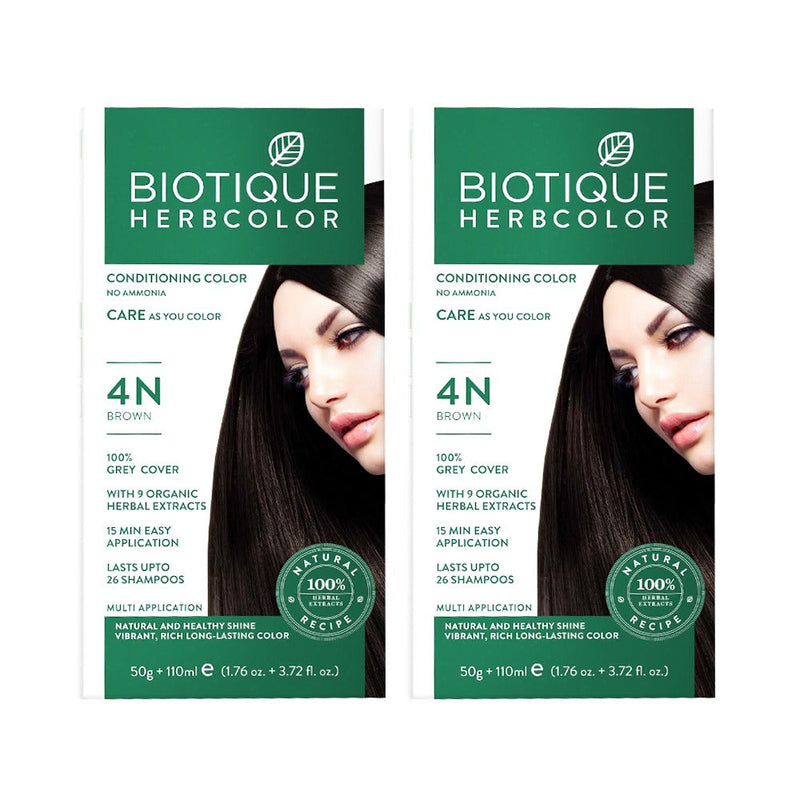 Biotique Herbcolor 4N Brown Pack of 2 Combo - Buy from Indicrest
