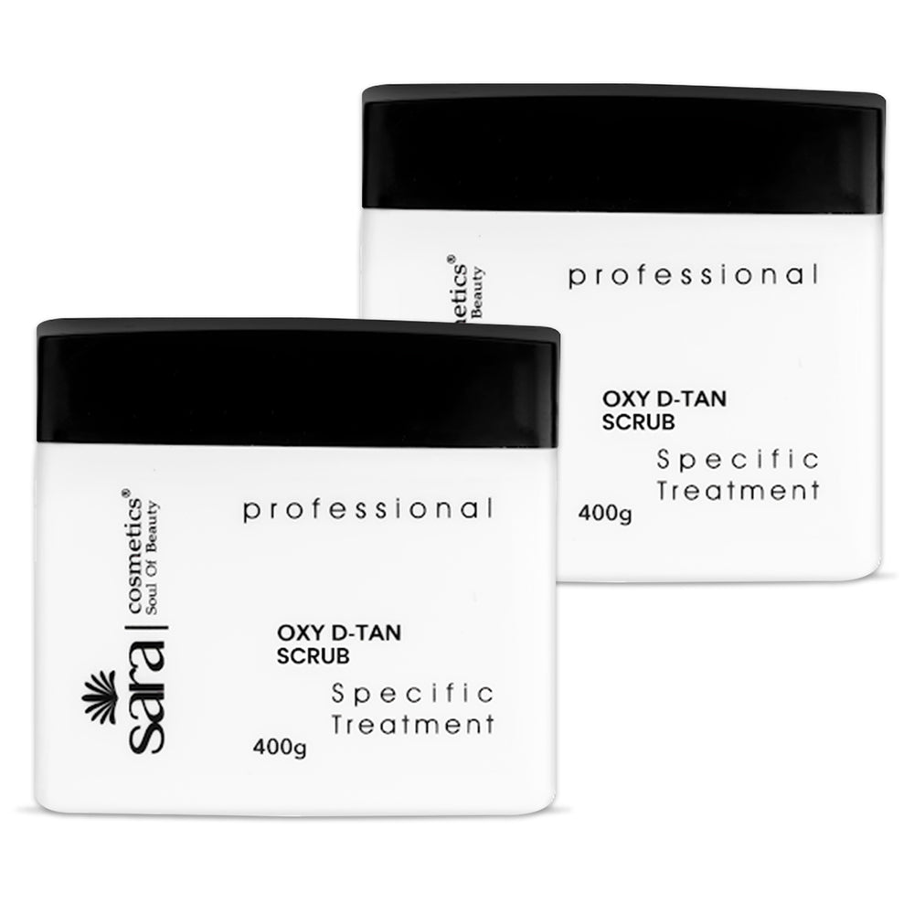 Sara Oxy D-TAN Scrub for Instant Tan Removal, De-Tan Pack for TAN Removal for Men and Women, Pack of 2, 400g - Buy from Indicrest