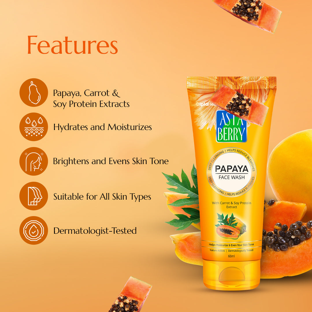 Astaberry Papaya Face Wash - Image 3 - Buy from Indicrest