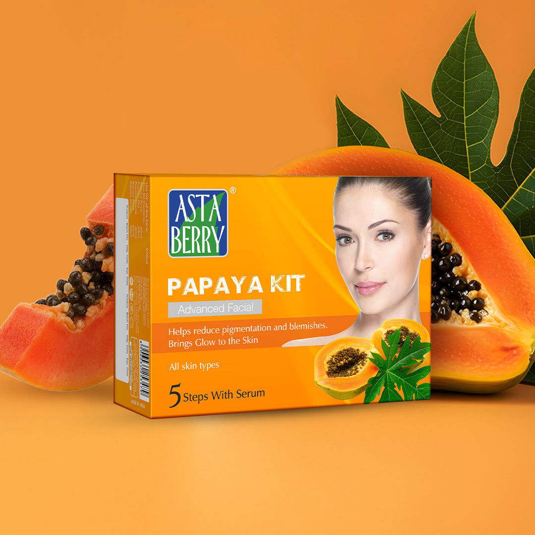 Astaberry Papaya Facial Kit | Helps reduce Pigmentation & Blemishes - Image 2 - Buy from Indicrest