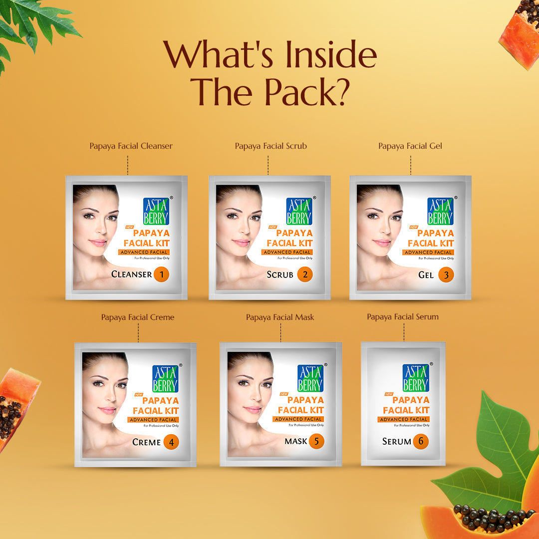 Astaberry Papaya Facial Kit | 6 Steps - Image 3 - Buy from Indicrest