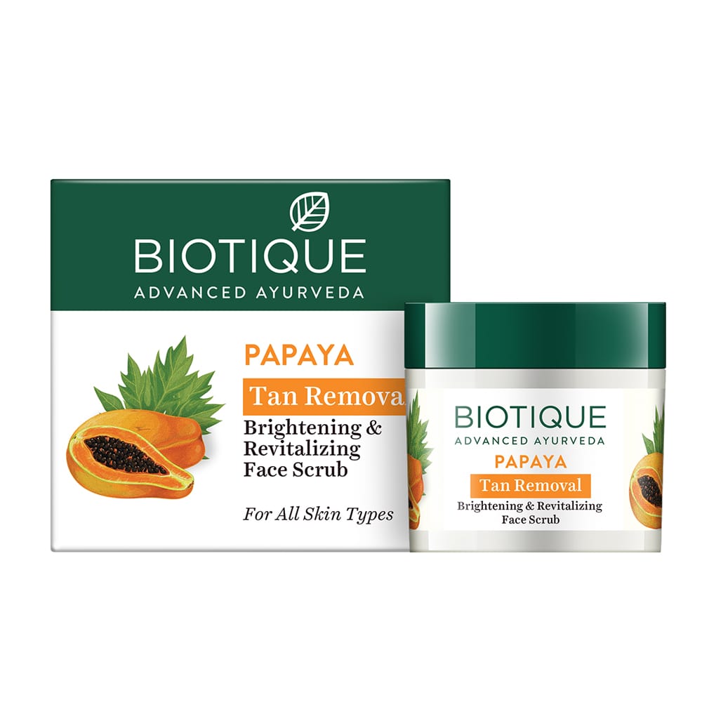 Biotique Papaya Tan Removal Brightening & Revitalizing Face Scrub, 75g - Buy from Indicrest