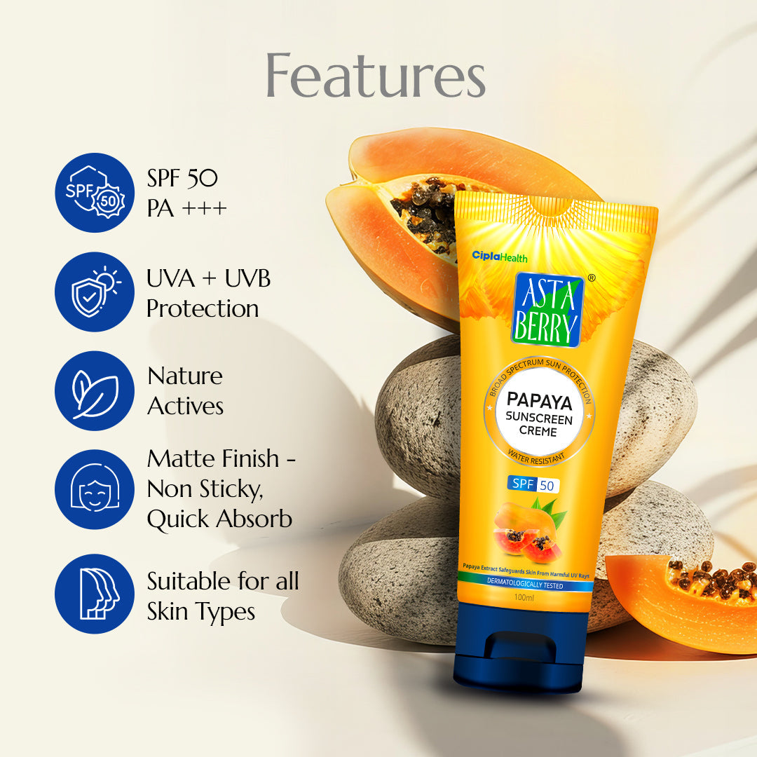 Astaberry Papaya Sunscreen Creme | SPF 50 - Image 3 - Buy from Indicrest
