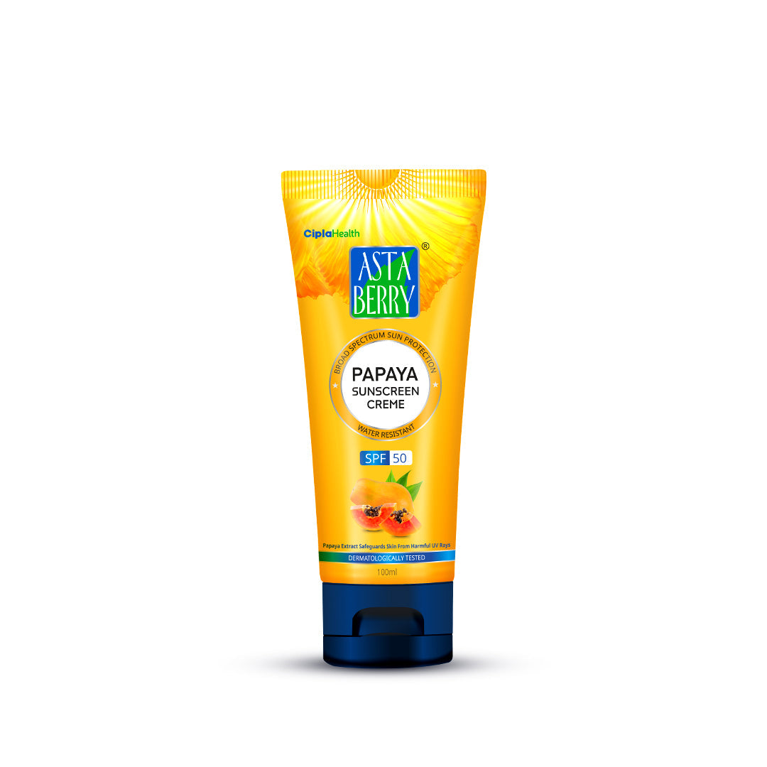 Astaberry Papaya Sunscreen Creme | SPF 50 - Buy from Indicrest