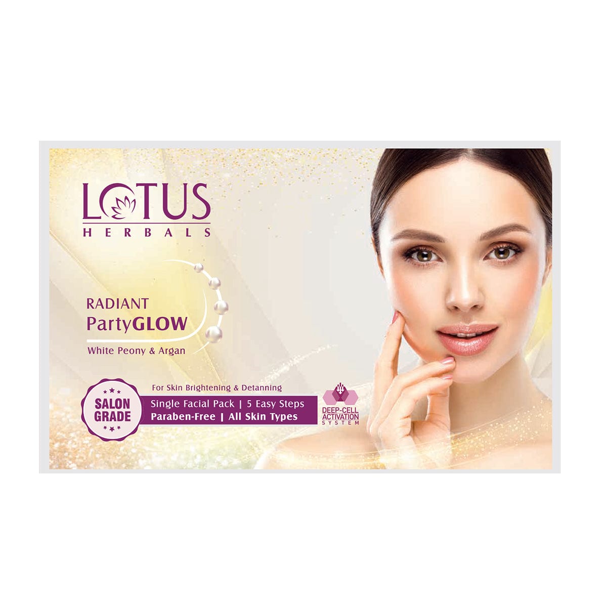 Lotus Herbals Radiant Party Glow White Peony and Argan Facial Kit, 57g
