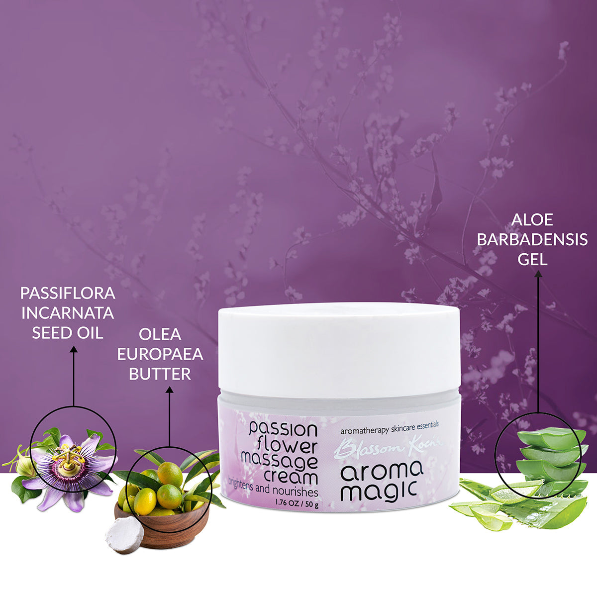 Aroma Magic Passion Flower Massage Cream, 50g - Image 2 - Buy from Indicrest