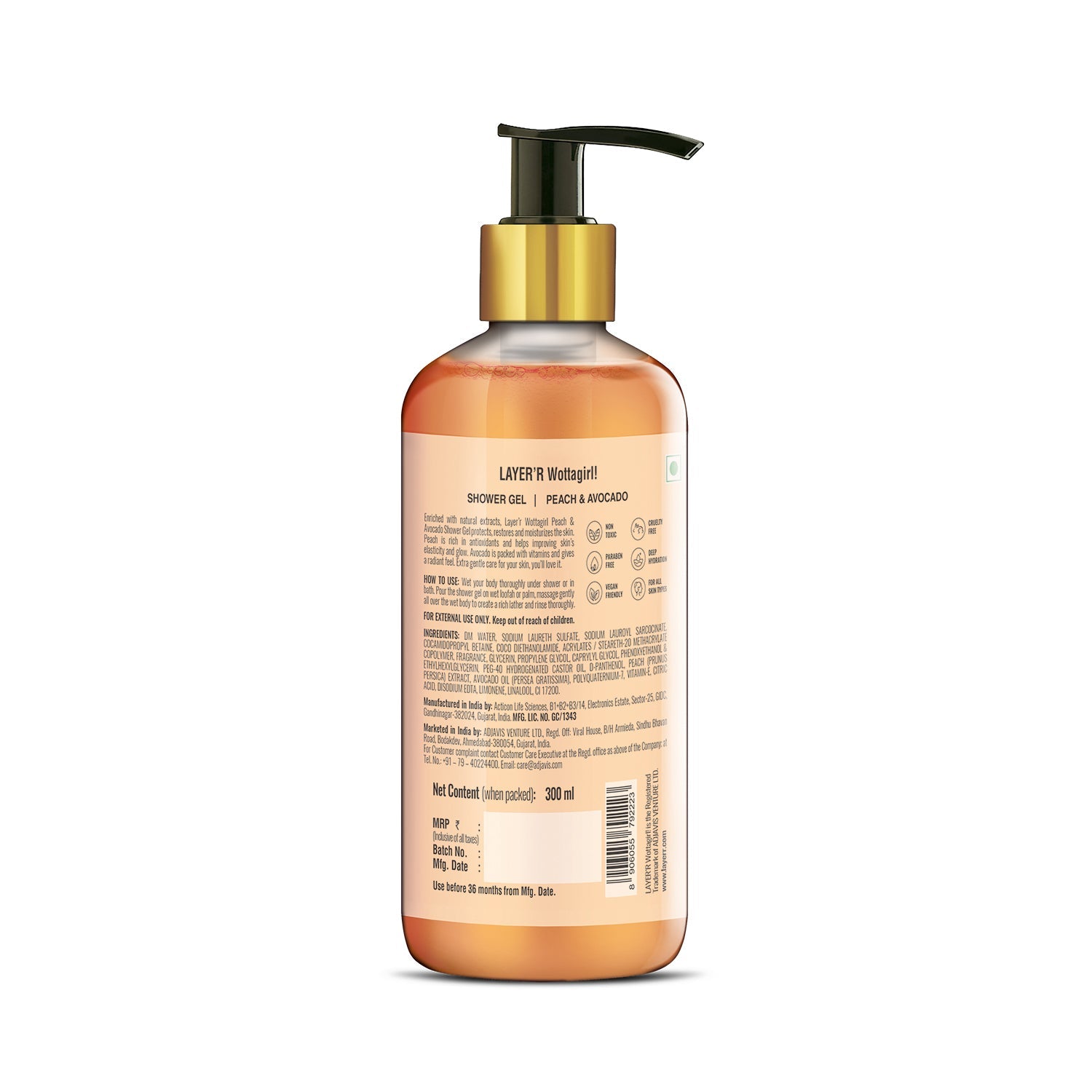Wottagirl PEACH & AVOCADO, 300ml - Image 4 - Buy from Indicrest