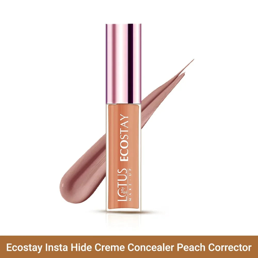 Lotus Herbals Ecostay Insta Hide Creme Concealer, Concealer Peach Corrector, 7g