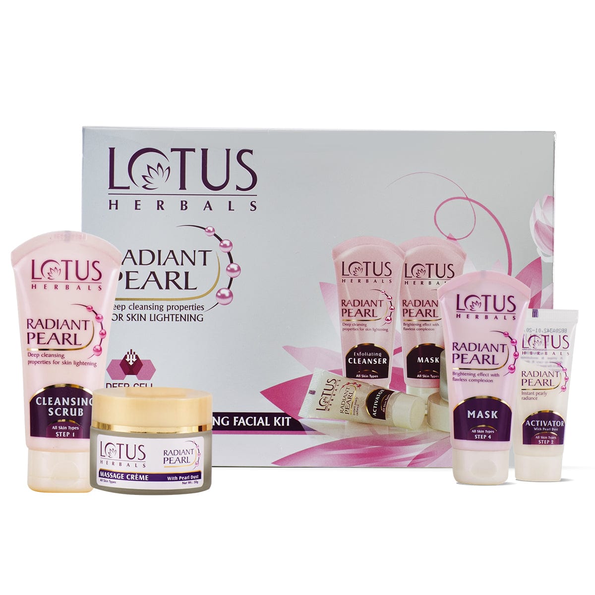 Lotus Herbals Radiant Pearl Cellular Lightening Salon Grade Facial Kit, 170g