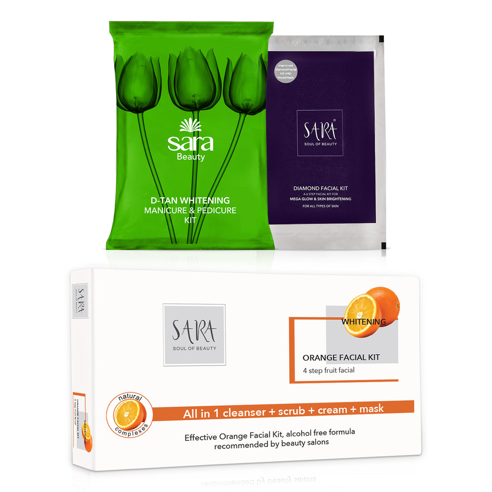 SARA Dtan Pedicure Manicure Kit with Diamond and Orange Facial Kit Combo - Image 2 - Buy from Indicrest
