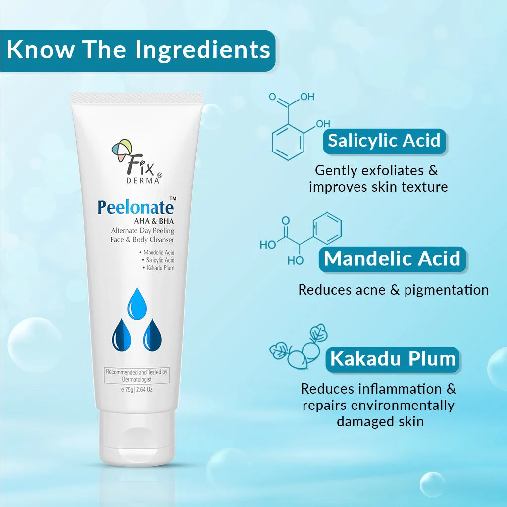 Fixderma Peelonate AHA & BHA | AHA & BHA Powered Skin Exfoliator on Alternate Days, 75g - Image 5 - Buy from Indicrest