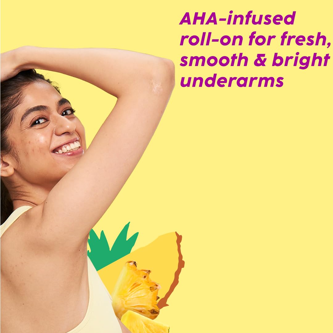 Plix Pineapple Underarm Roll-On for Odour Control & Bright Underarms, 50ml