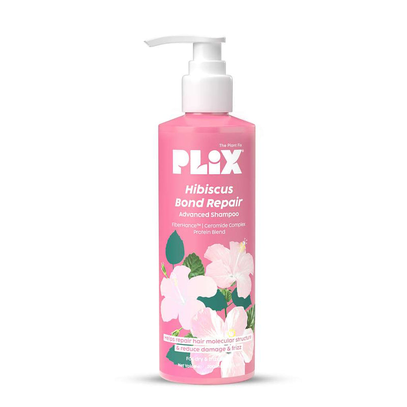 Plix Hibiscus Bond Repair Advanced Shampoo | Repairs Hair Structure & Reduces Breakage, 200ml Buy at Indicrest