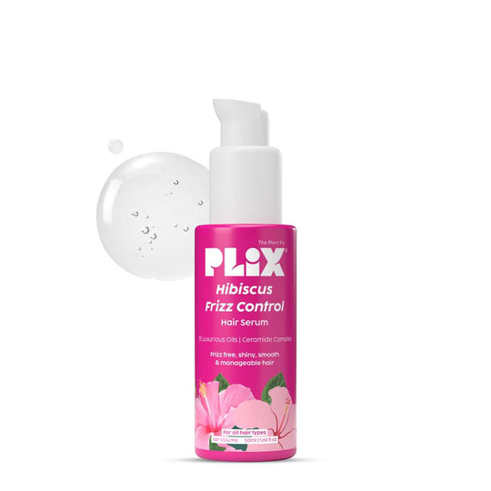 Plix Hibiscus Frizz Control Hair Serum | Powered by 13 Oils for 3X Stronger, Shinier Hair, 50ml Buy at Indicrest