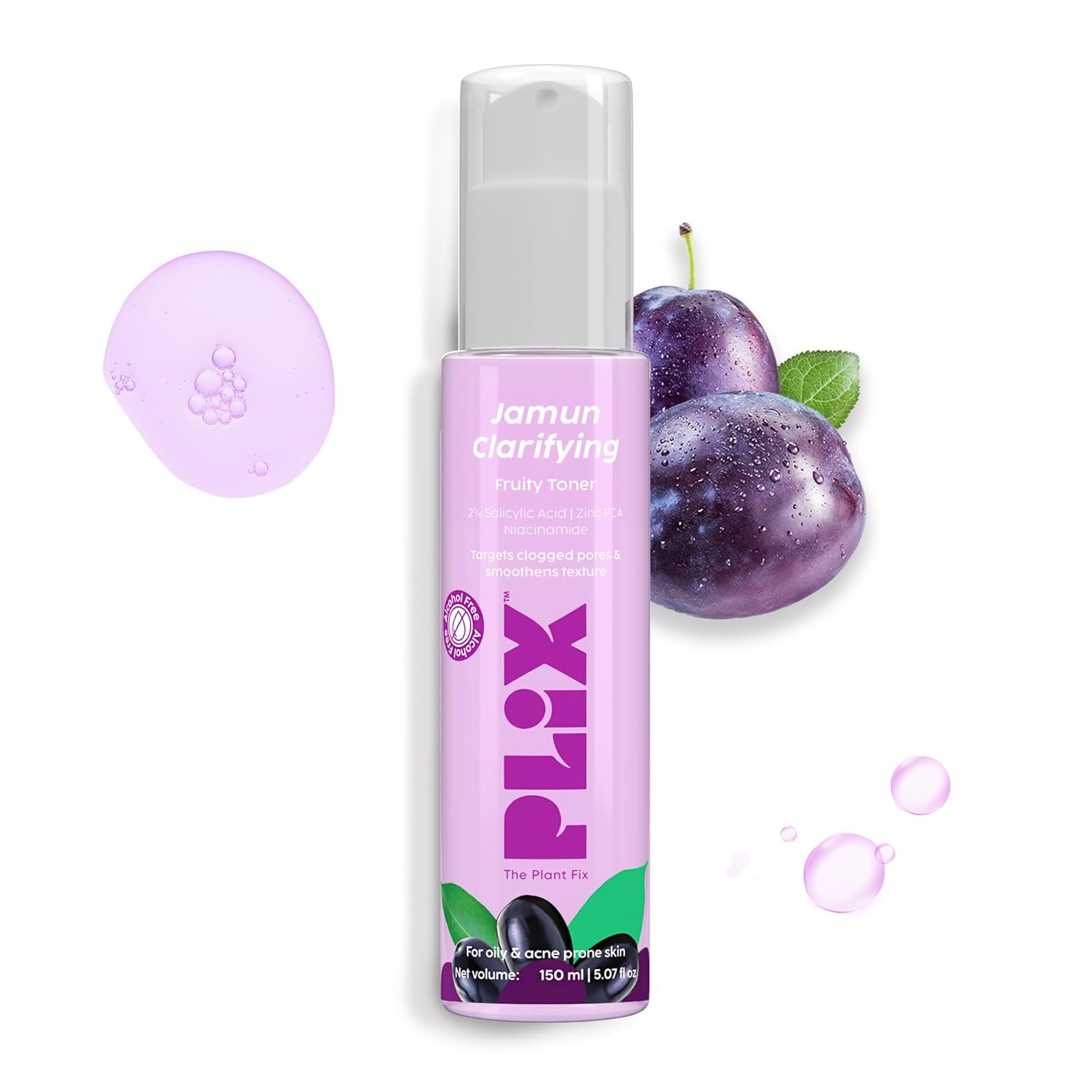 Plix Jamun Clarifying Fruity Toner for Pore Refining & Reducing Acne, 150ml
