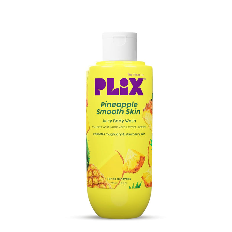 Plix Pineapple 5% Lactic Acid Exfoliating Body Wash, 236ml | For Tan Free & Brighter Skin Buy at Indicrest