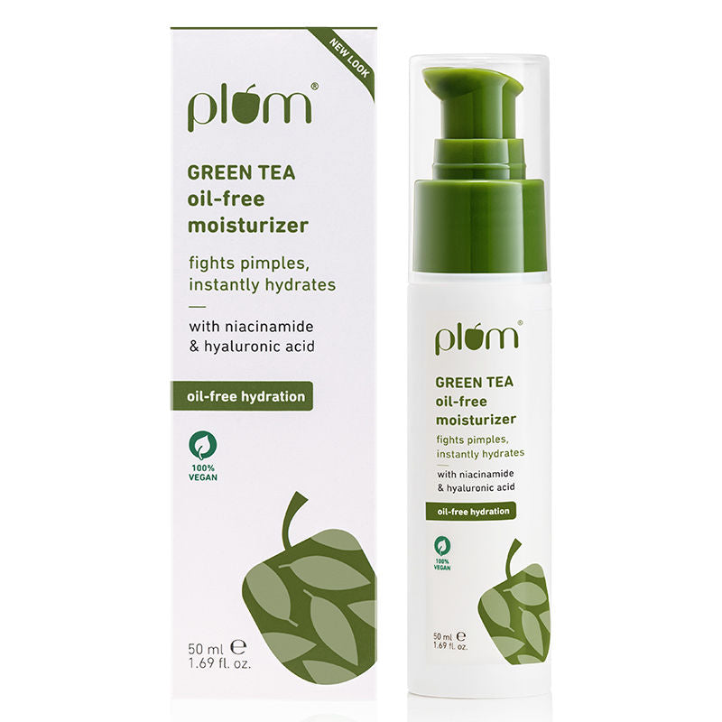 Plum Green Tea Oil-Free Moisturizer for Oily Skin | Fights Acne & Controls Oil | Non-Comedogenic, 50ml
