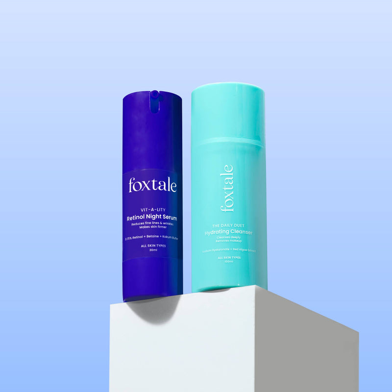 Foxtale Pore minimizing essentials Hydrating Face Wash + 0.15% Retinol Night Serum - Buy from Indicrest