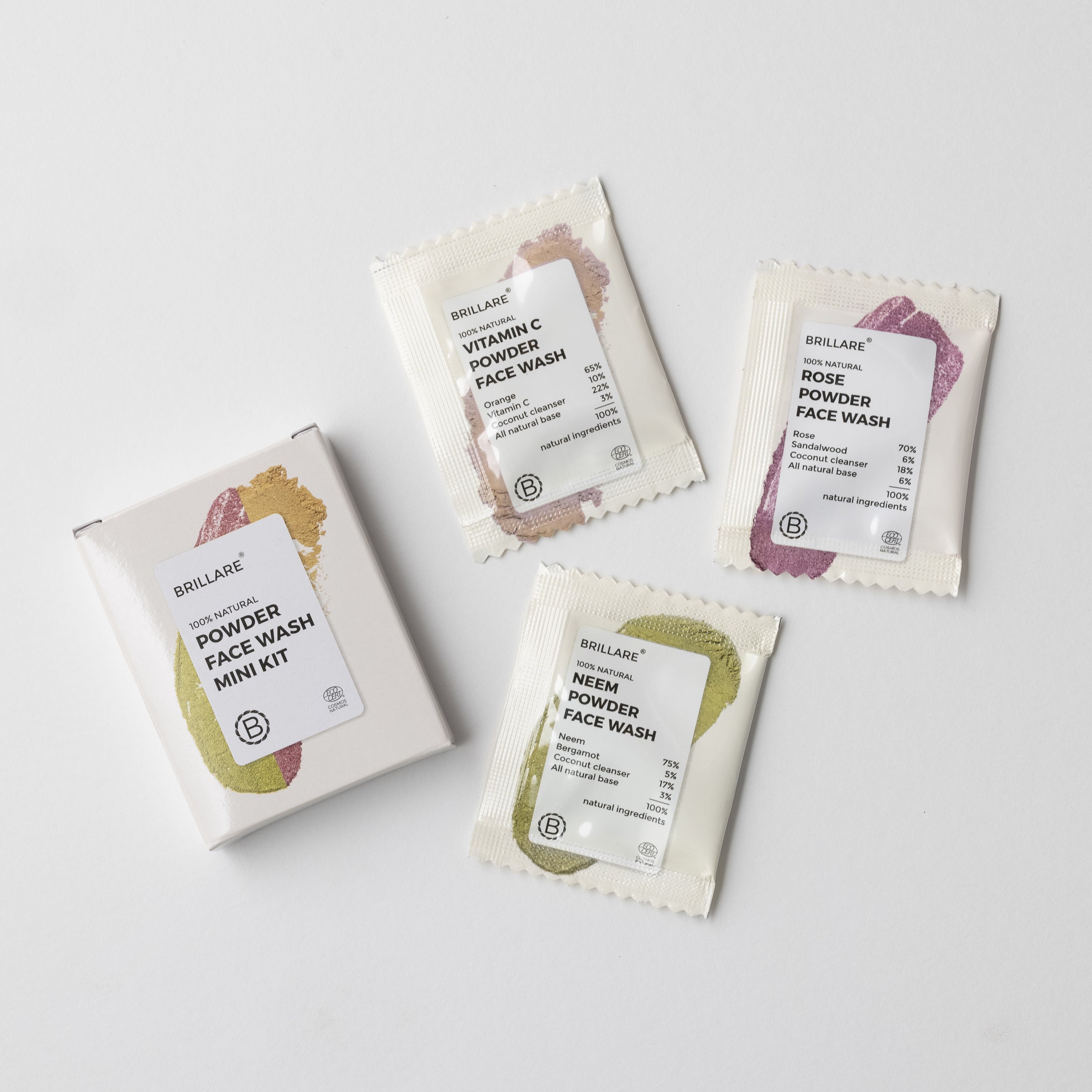 Brillare Powder Face Wash Mini Kit, 3 Sachet X 1g - Image 2 - Buy from Indicrest