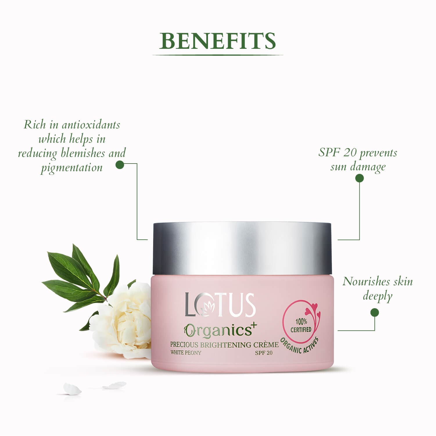 Lotus Herbals Organics+ Body Brightening Indulgence Set, Mystic Indulgence Body Lotion 200mlPrecious Brightening Creme 50g