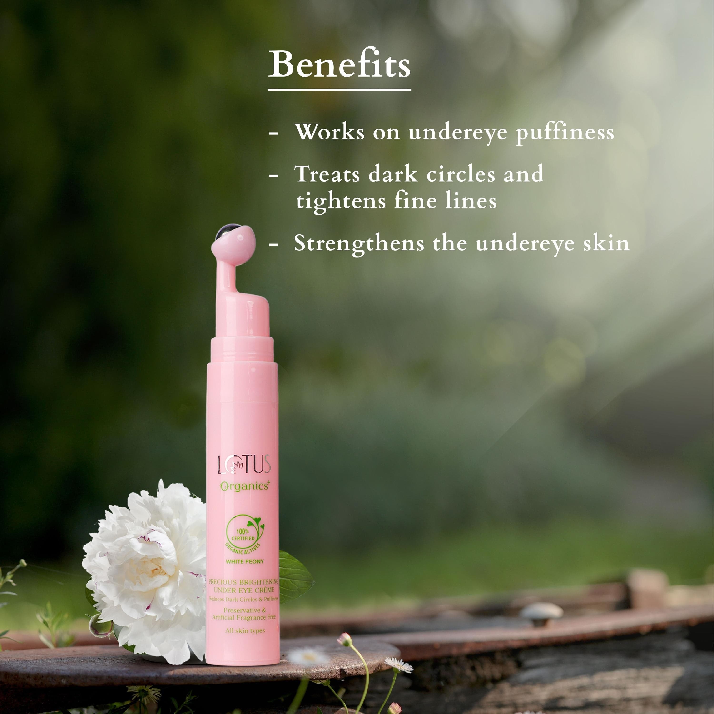Lotus Herbals Precious Brightening Luminous Combo, Under Eye Creme 15GPB Night Creme 50g