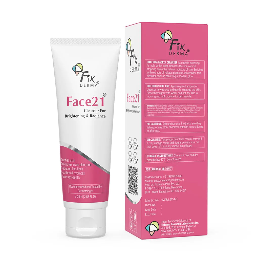 Fixderma Face 21 Cleanser | Gentle Cleansing Formula for All Skin Types, 75ml - Image 7 - Buy from Indicrest