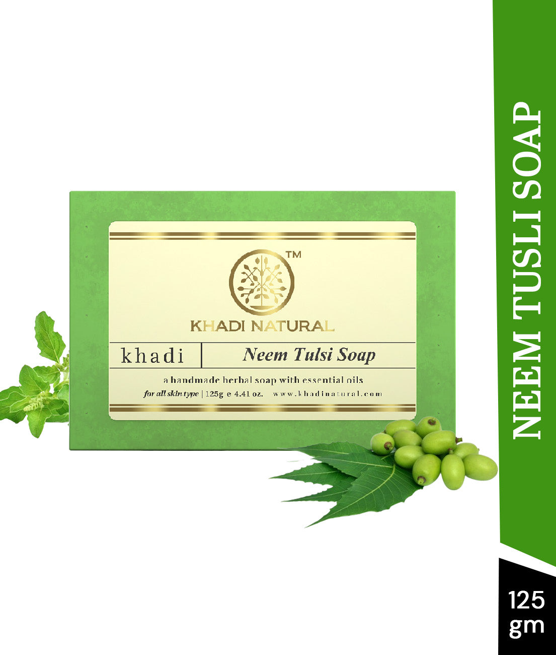 Khadi Natural Neem - Tulsi Soap - 125gm - Image 7 - Buy from Indicrest
