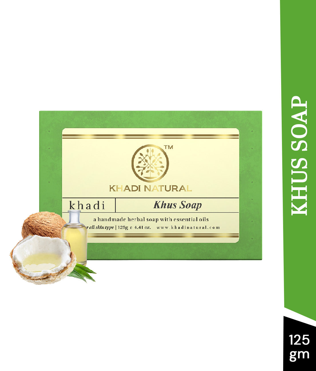 Khadi Natural Herbal Khus Soap - 125gm - Image 7 - Buy from Indicrest